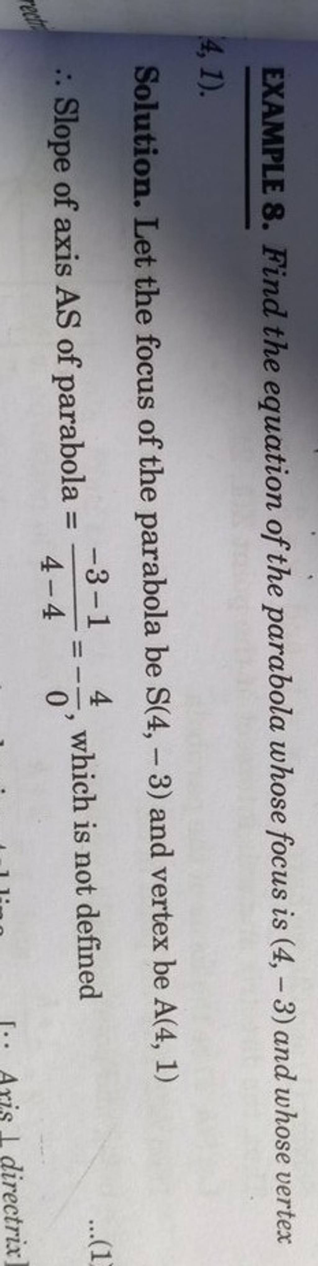 find the focus of the parabola whose equation is