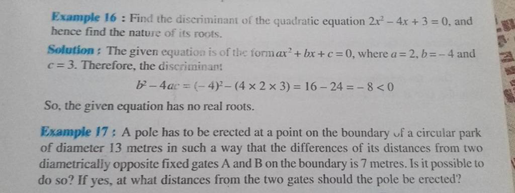 Example 16 Find The Discriminant Of The Quadratic Equation 2x2 4x 3 0 example-16-find-the-discriminant-of-the-quadratic-equation-2x2-4x-3-0