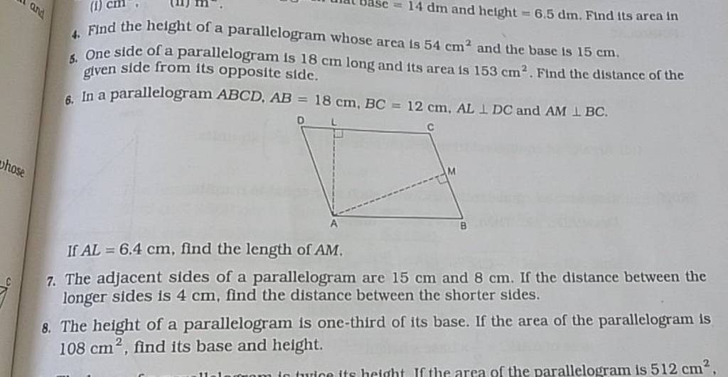 4-find-the-height-of-a-parallelogram-whose-area-is-54-cm2-and-the-base-i