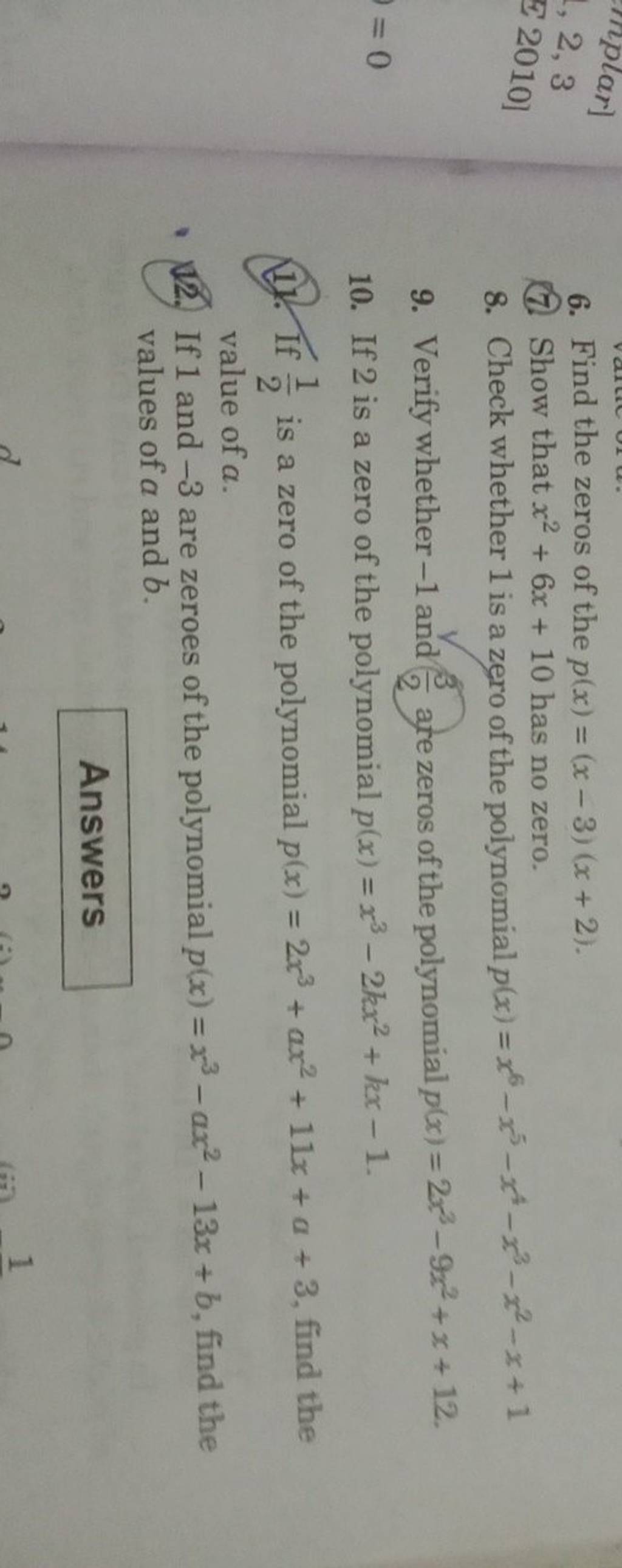 6-find-the-zeros-of-the-p-x-x-3-x-2-7-show-that-x2-6x-10-has-no