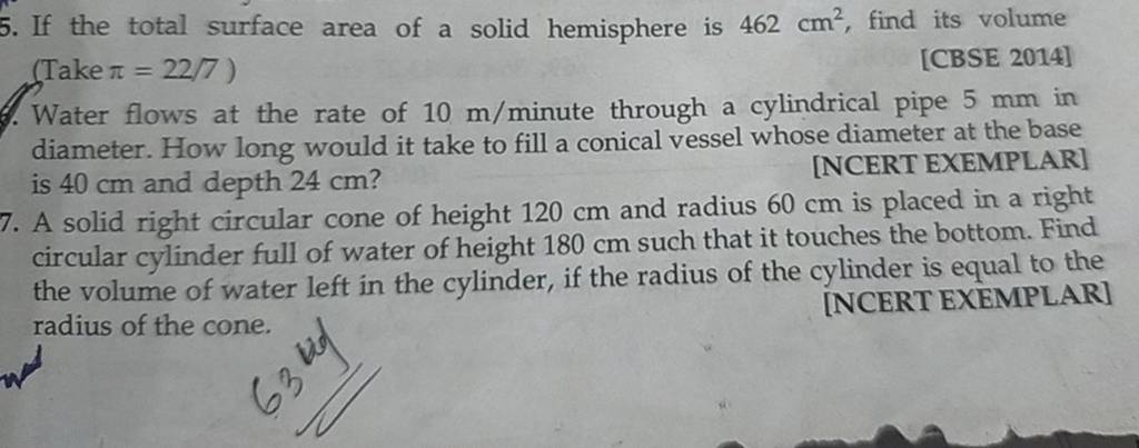 5-if-the-total-surface-area-of-a-solid-hemisphere-is-462-cm2-find-its-v