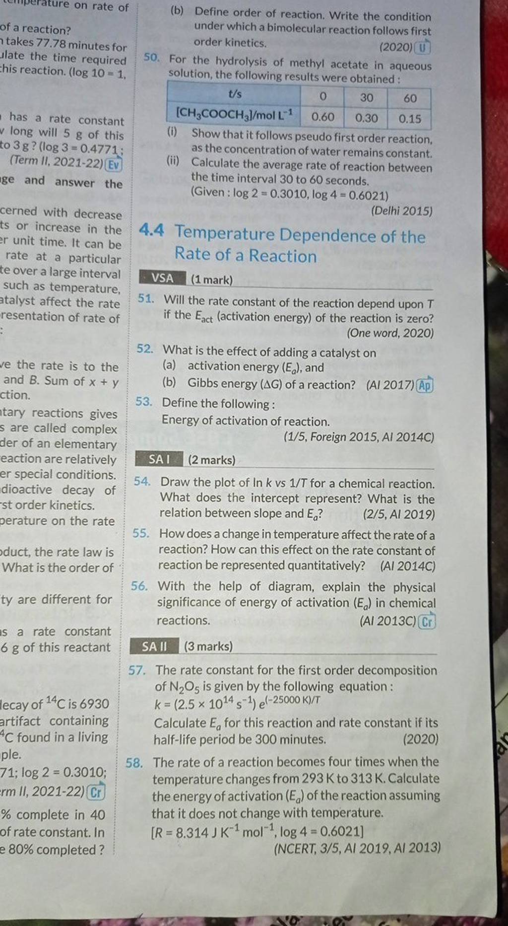 b Define Order Of Reaction Write The Condition Under Which A Bimolecul b define order of reaction write the condition under which a bimolecul