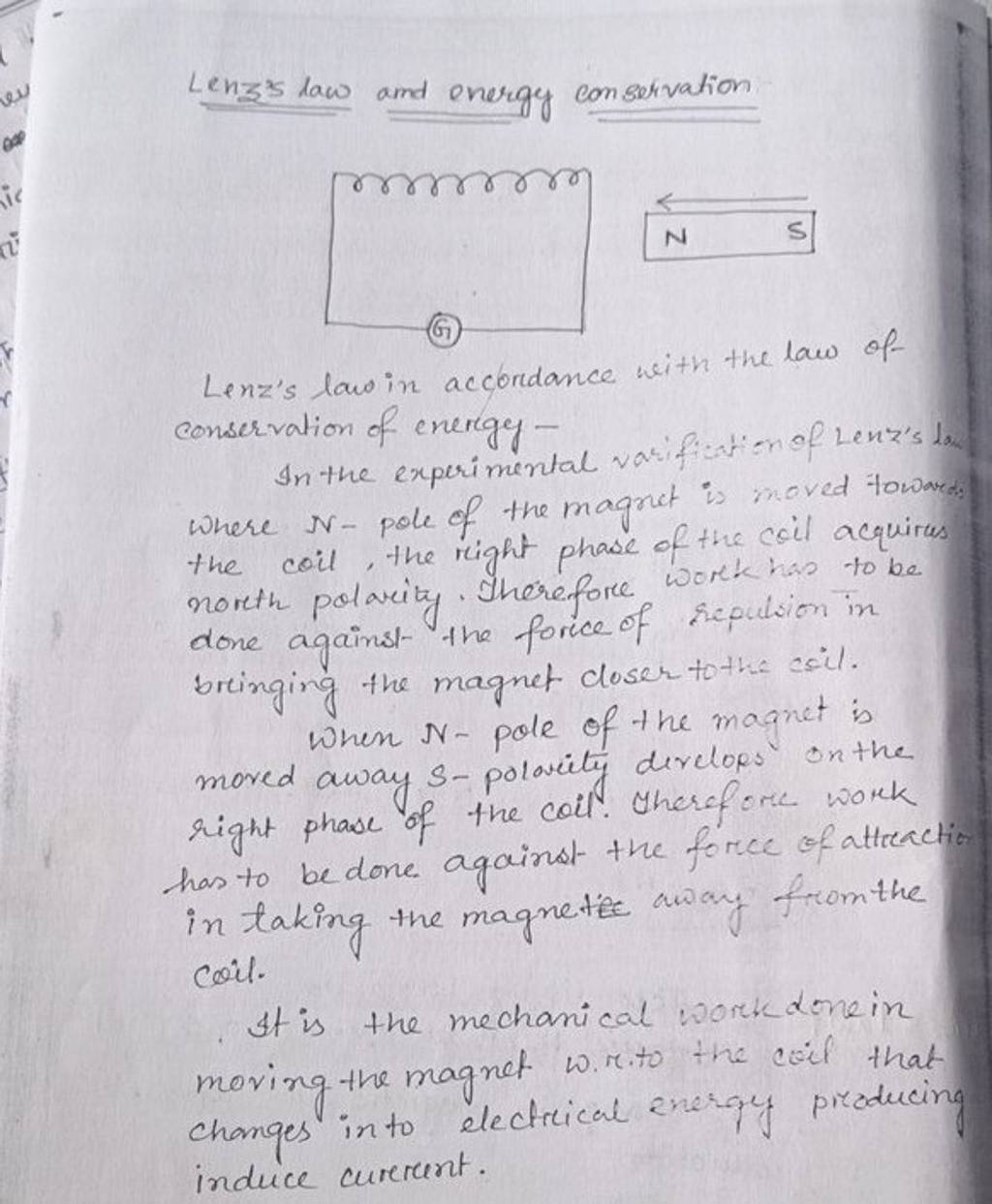 Lenzs law and energy consetivation. Lenz's law in accordance with the law..