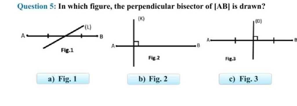 Question 5 In Which Figure The Perpendicular Bisector Of Ab Is Drawn 1319