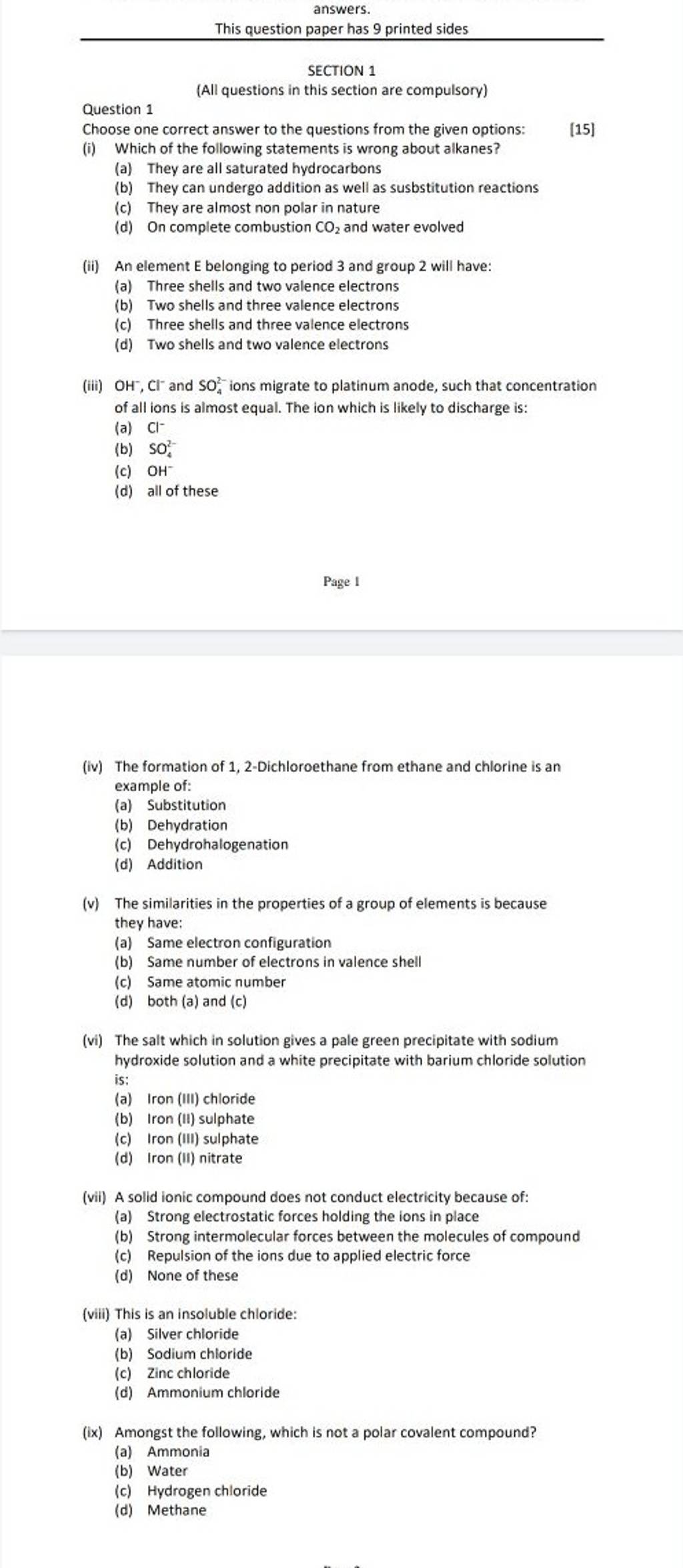 OH−,Cl−and SO42− ions migrate to platinum anode, such that concentratio..