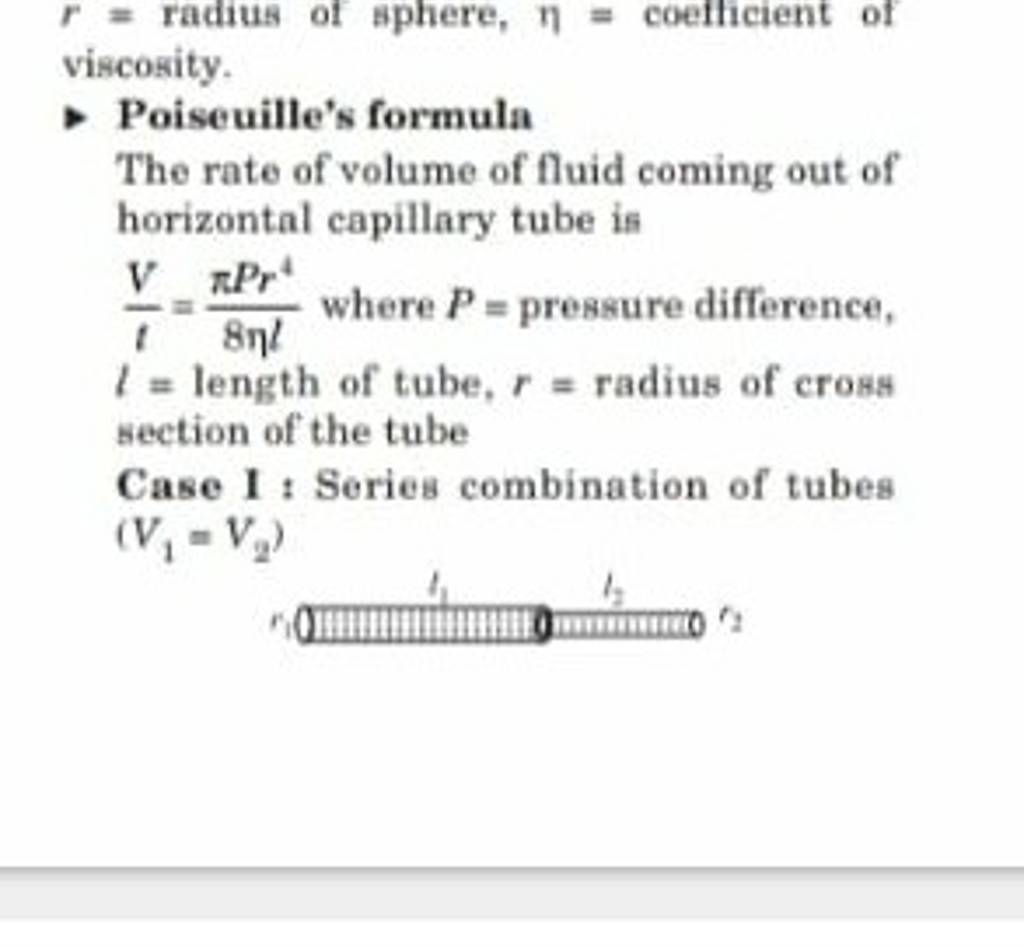 R Radius Of Sphere η Coefficient Of Viscosity Poiseuilles Formula