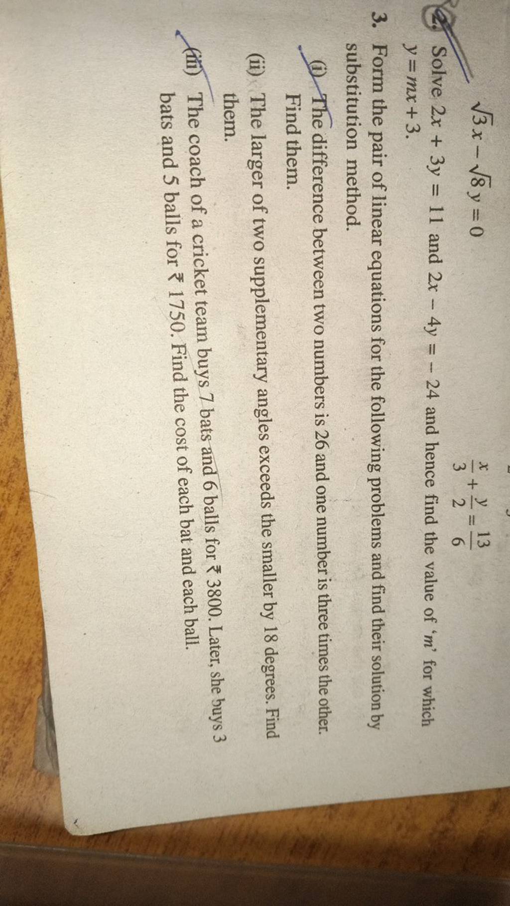 3-x-8-y-0-3x-2y-613-4-solve-2x-3y-11-and-2x-4y-24-and-hence-find-t