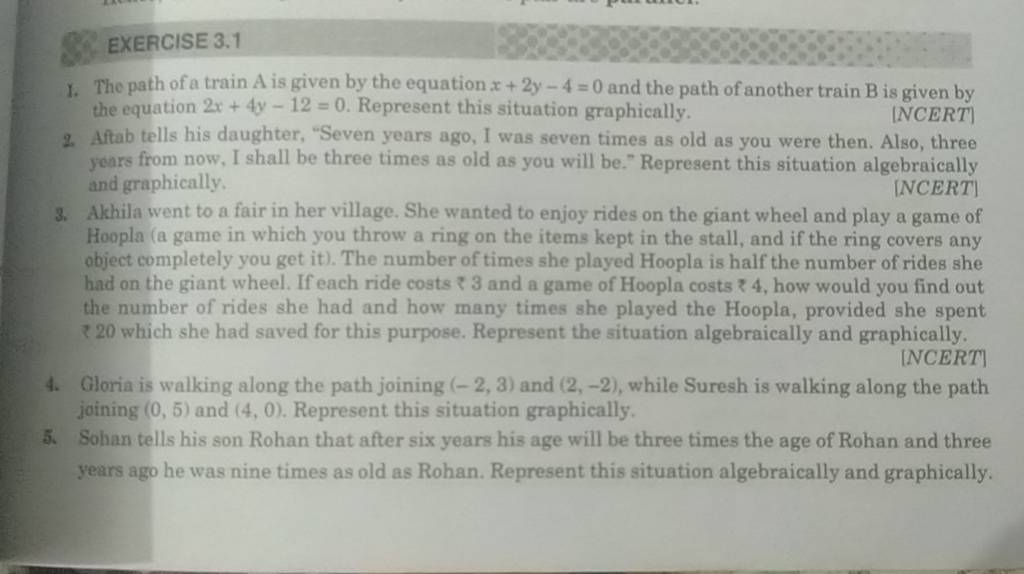 EXERCISE 3 1 1 The Path Of A Train A Is Given By The Equation X 2y 4 0 A exercise-3-1-1-the-path-of-a-train-a-is-given-by-the-equation-x-2y-4-0-a