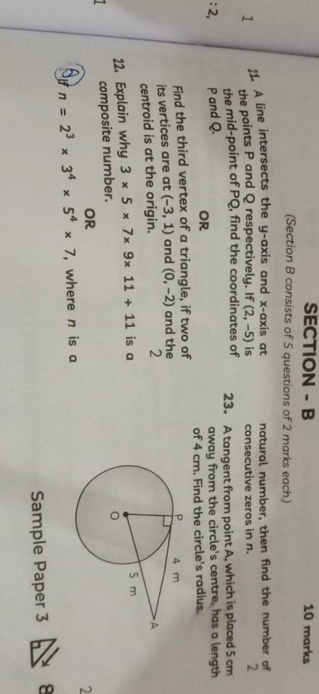 SECTION - B 10 Marks (Section B Consists Of 5 Questions Of 2 Marks Each.)..