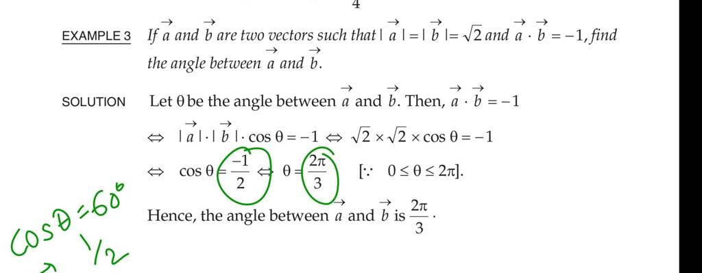 Example 3 If A And B Are Two Vectors Such That ∣a∣∣b∣2 And A⋅b−1 Fin 4425