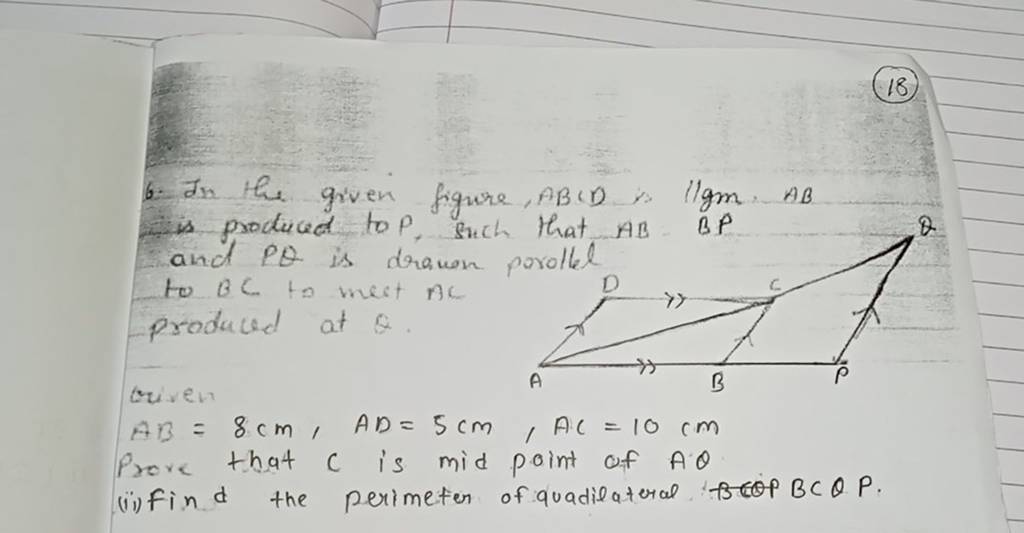 6. In The Given Figwre, ABCD Lgm. AB Is Produced To P, Such That AB B B A..