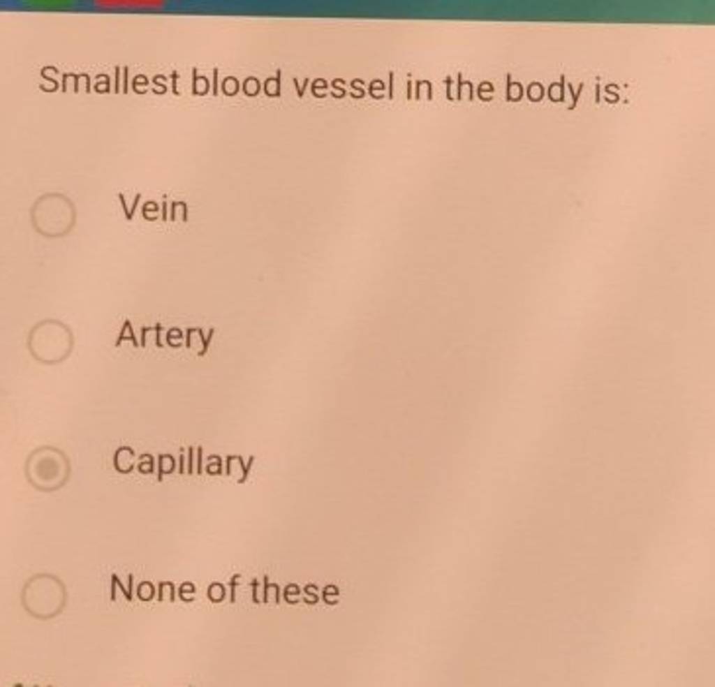 Smallest blood vessel in the body is Filo