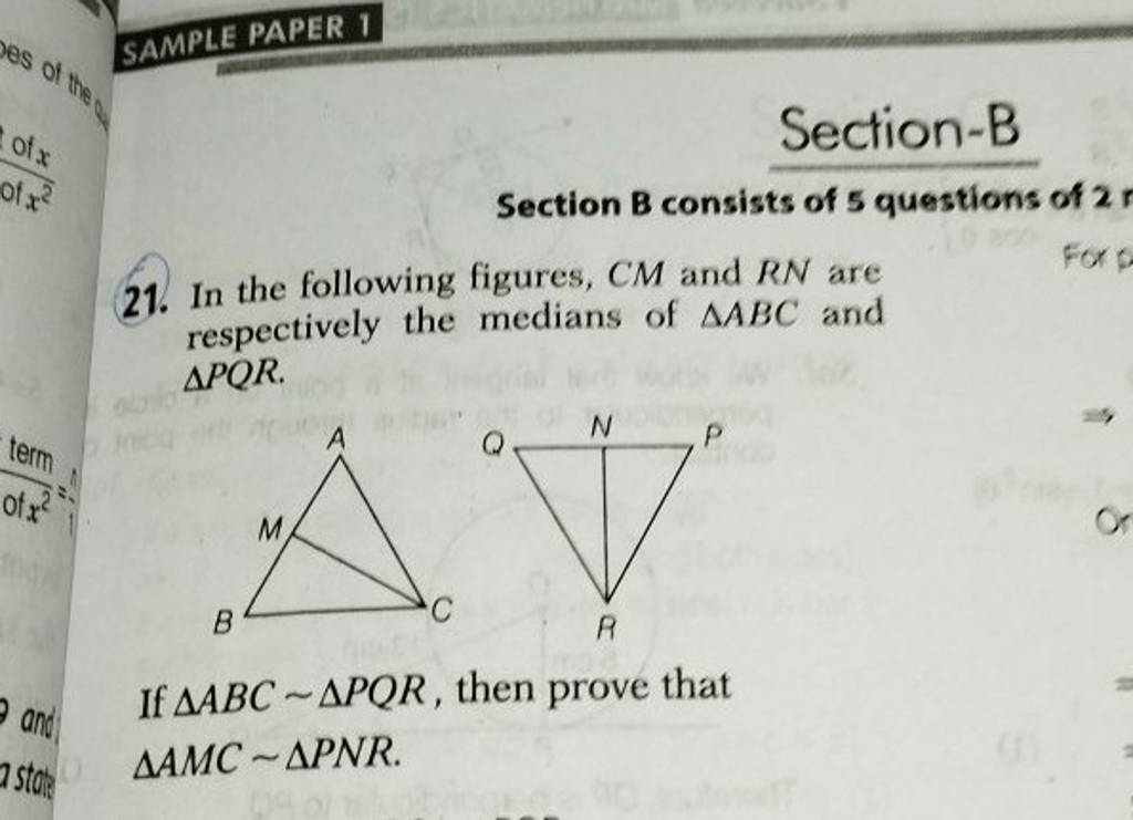 SAMPLE PAPER 1 Section-B Section B Consists Of 5 Questions Of 2 21. In Th..