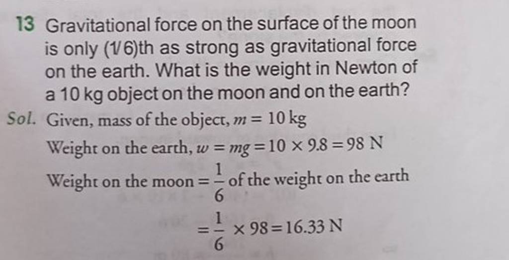 13-gravitational-force-on-the-surface-of-the-moon-is-only-16-th-as-stron