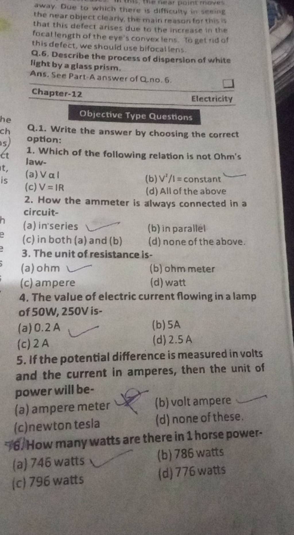 How the ammeter is always connected in a circuit Filo