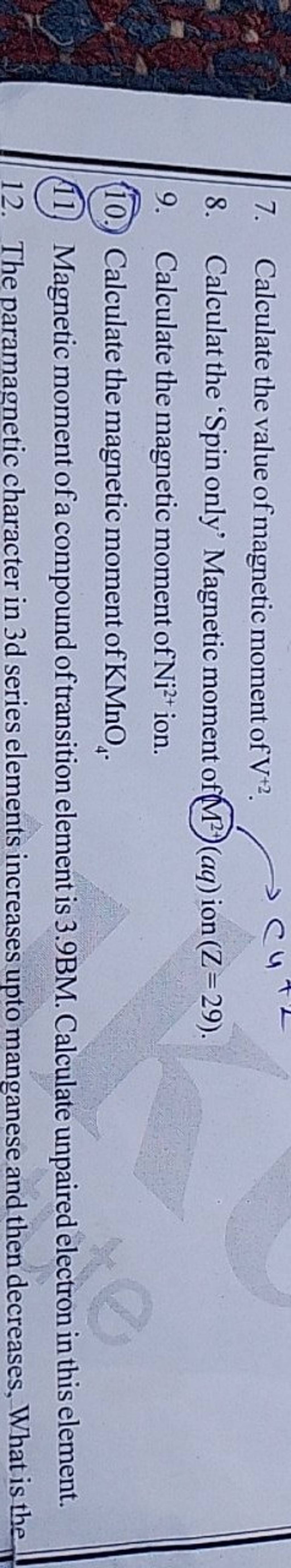 7-calculate-the-value-of-magnetic-moment-of-v-2-8-calculat-the-spin-o