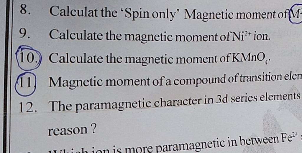 8-calculat-the-spin-only-magnetic-moment-of-filo