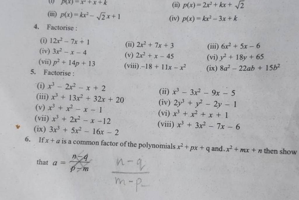 iii P x kx2 2 X 1 ii P x 2x2 kx 2 4 Factorise iv P x kx2 3x iii-p-x-kx2-2-x-1-ii-p-x-2x2-kx-2-4-factorise-iv-p-x-kx2-3x
