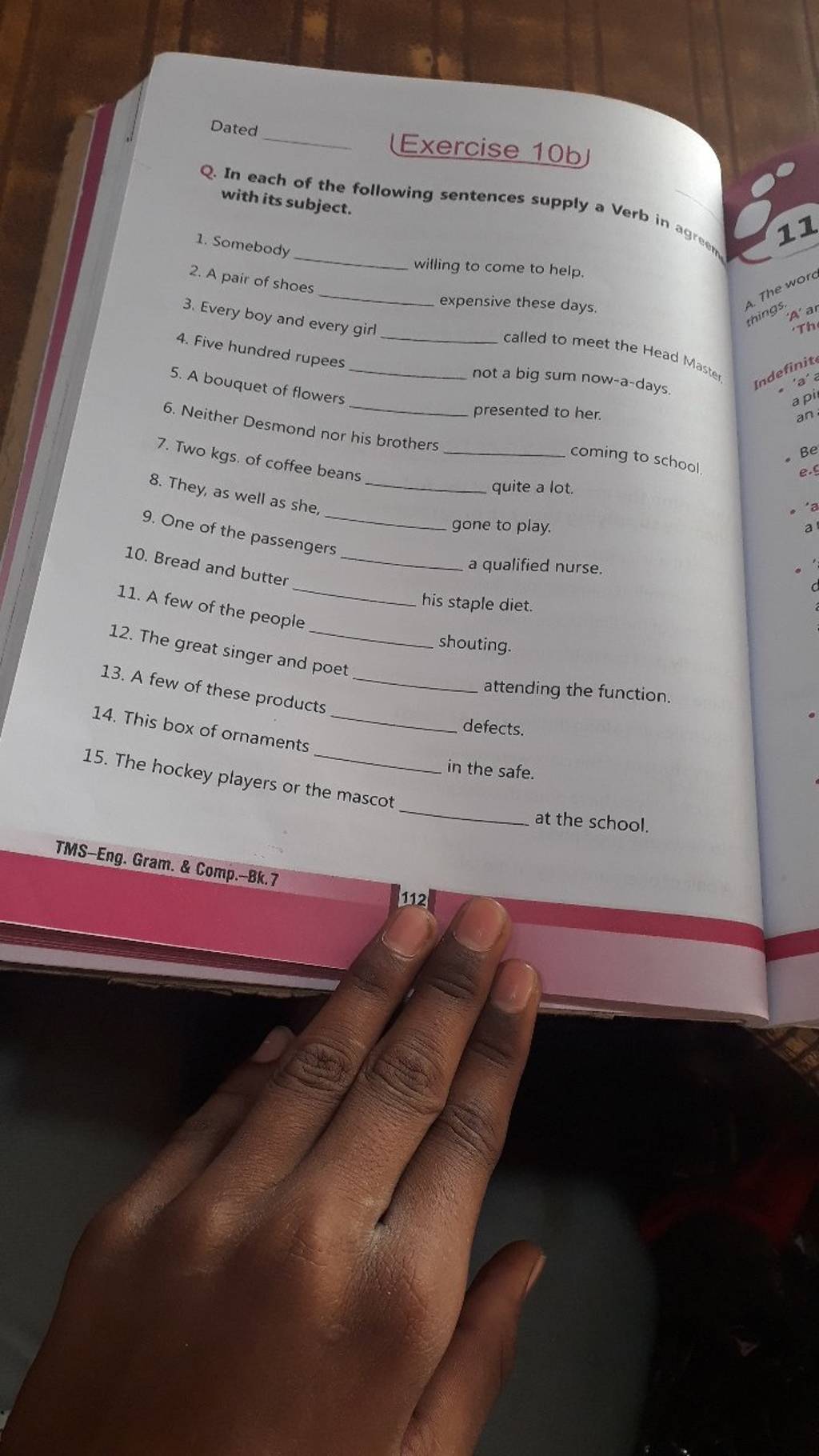 Filo Student Questions For ICSE , Class 10 , English , Gramma