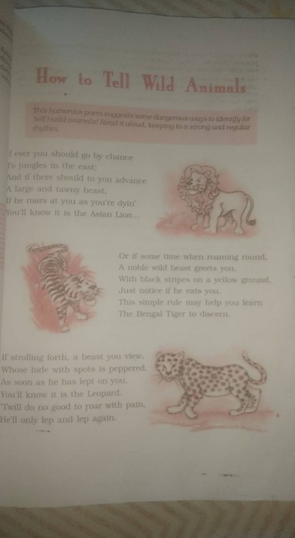 How to Tell Wild Animals This fuimoroks poem suggests some dangerous ways..