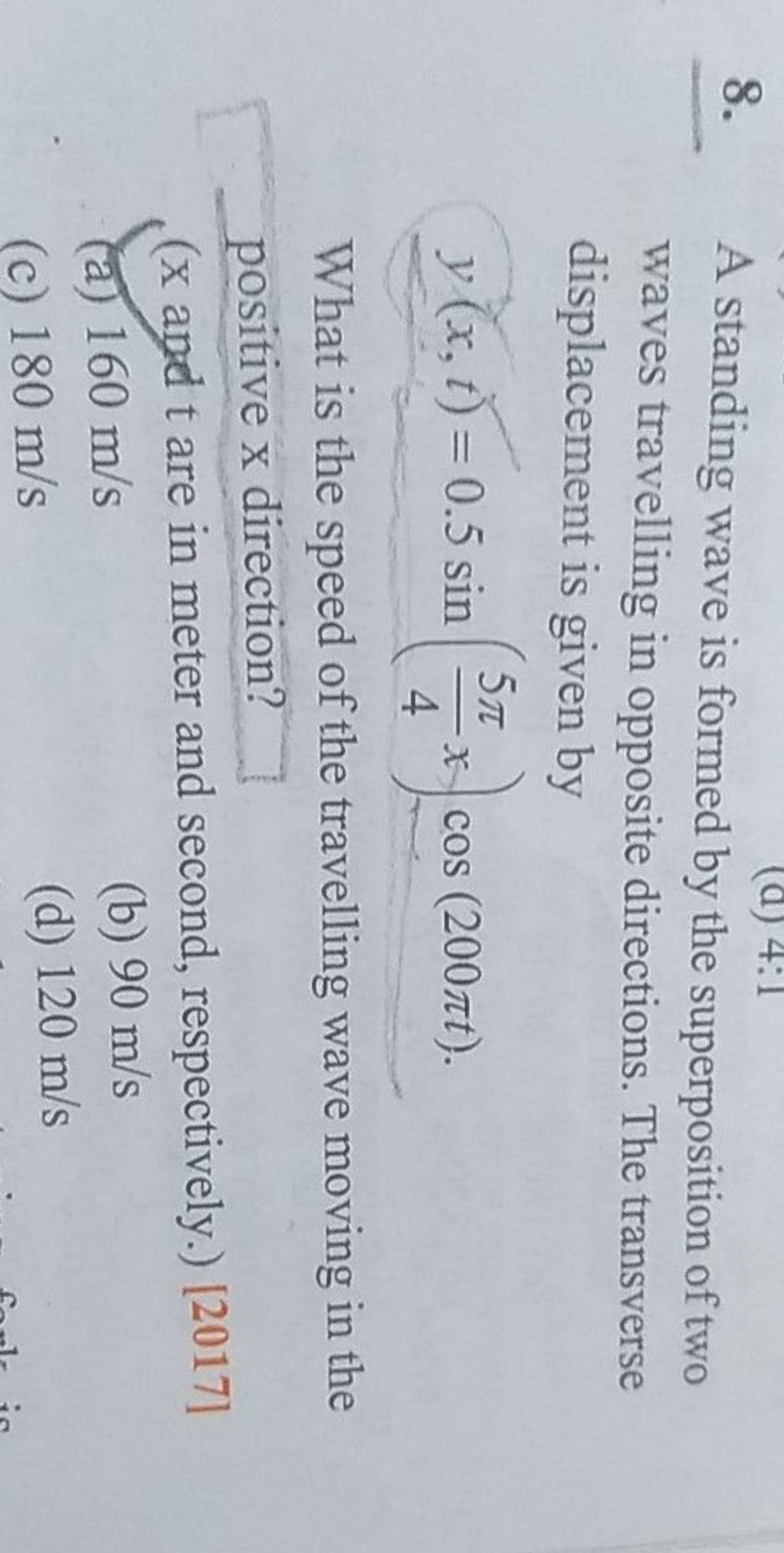 a-standing-wave-is-formed-by-the-superposition-of-two-waves-travelling-in