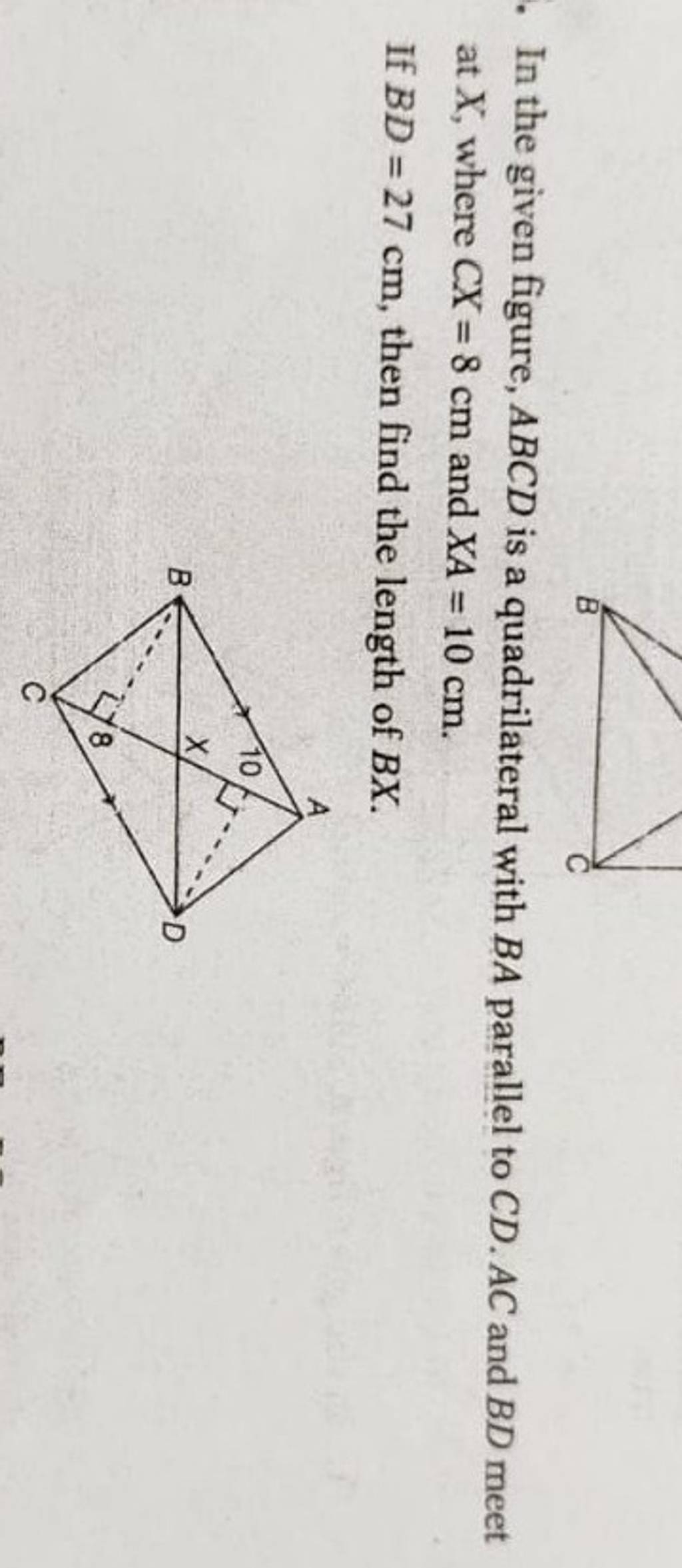 In The Given Figure Abcd Is A Quadrilateral With Ba Parallel To Cdac An 3800