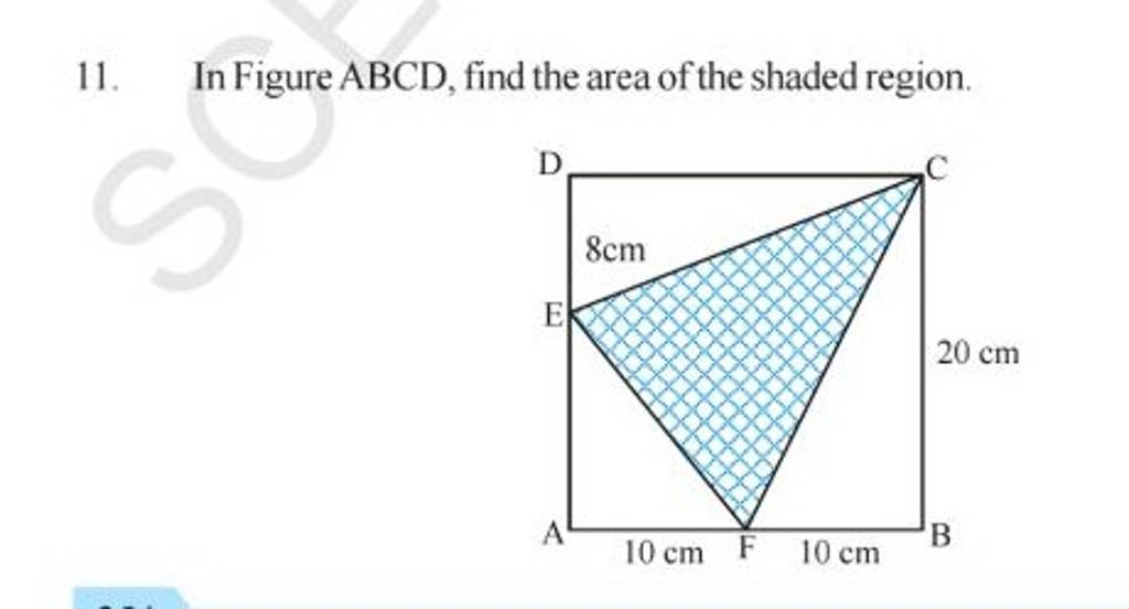 find the area of the shaded part in the following figure