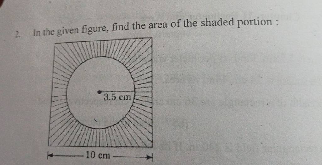 2 In The Given Figure Find The Area Of The Shaded Portion Filo 0790