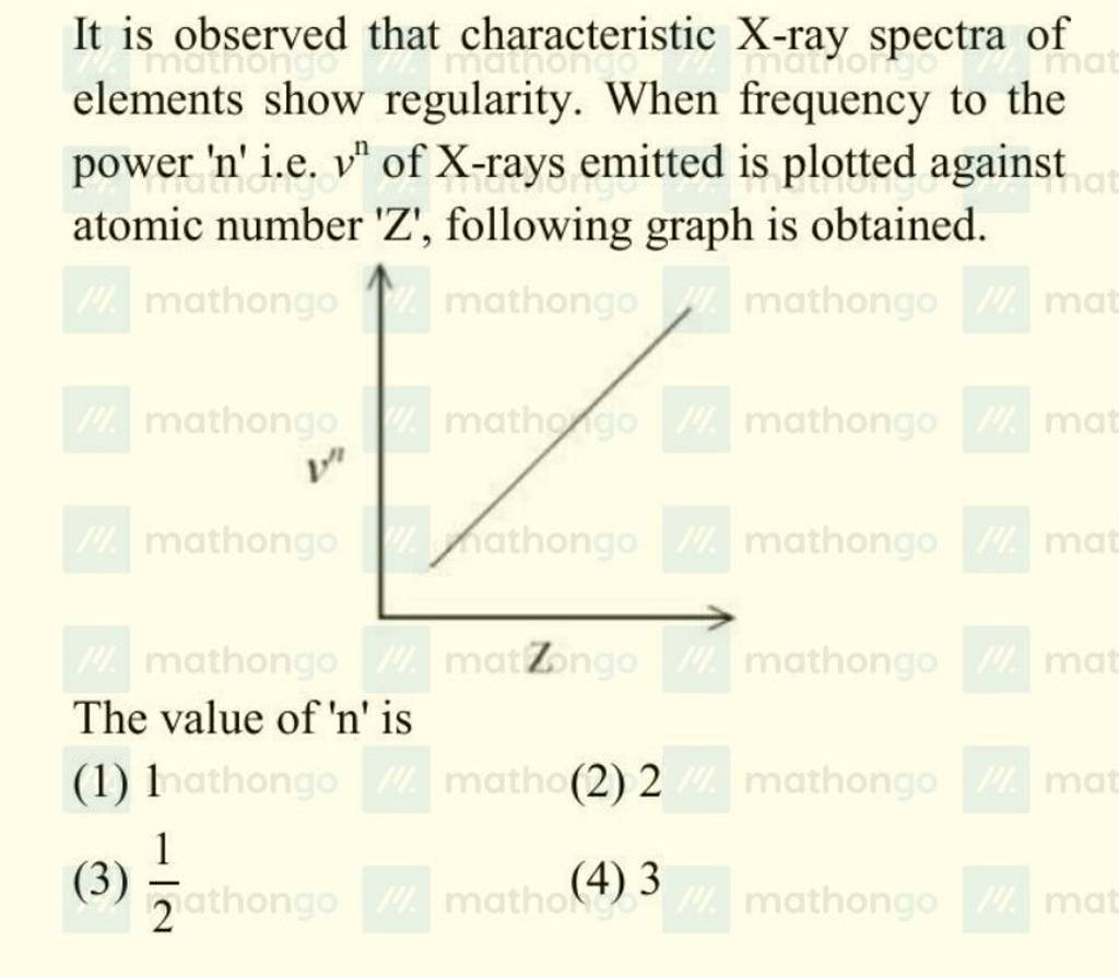 It Is Observed That Characteristic X Ray Spectra Of Elements Show Regular