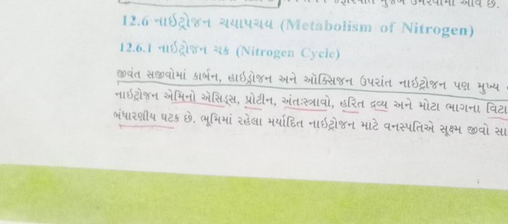 12.6 નાઈટ્રોજન ચયયાપય (Metabolism of Nitrogen)
12.6.1 નાઇટ્રોજન ચક (Ni