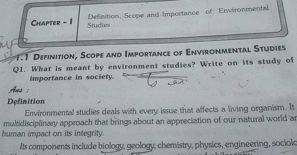  Definition Scope And Importance Of Environmental Studies 1 1 DEFINITION 