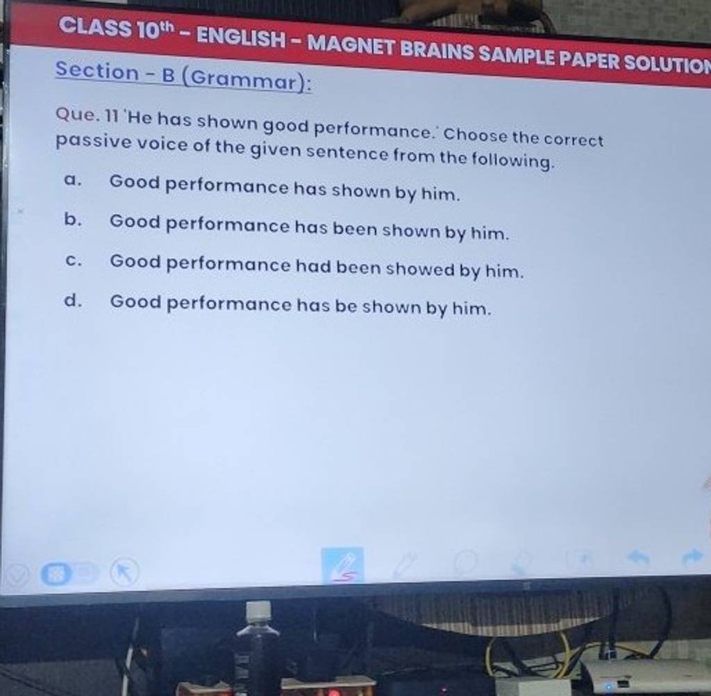 GLASS 10th ENGLISH BRAINS SAMPLE PAPER SOLUTIO Section B (G..