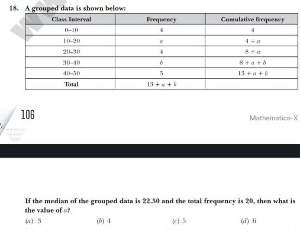18. A grouped data is shown below Class IntervalFrequencyCumulative