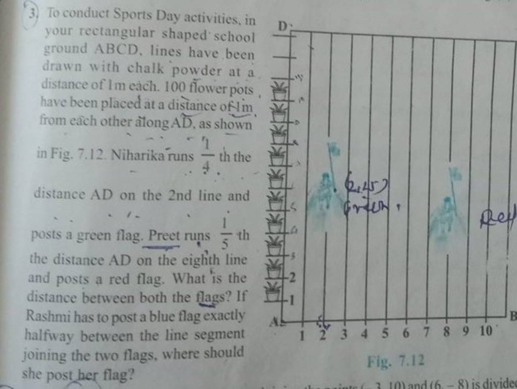 3. To conduct Sports Day activities, in your rectangular shaped'school gr..