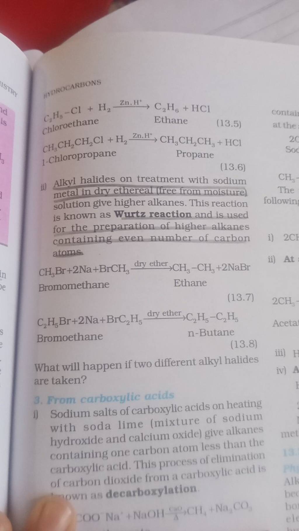a-yprocarbons-c2-h5-cl-h2-zn-h-c2-h6-hcl-chlorothane-ethane-13-5-ch