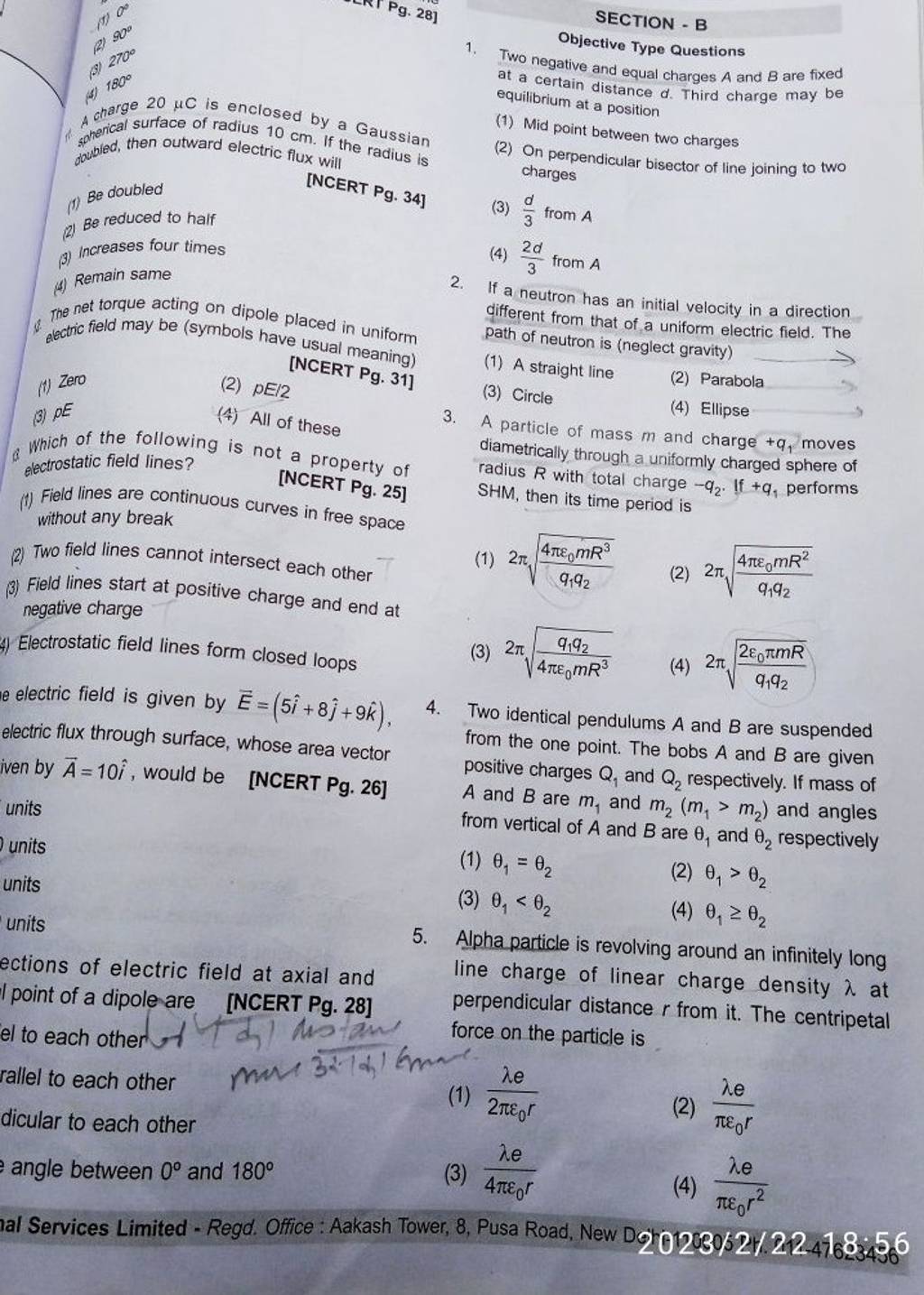Electrostatic field lines form closed loops Filo
