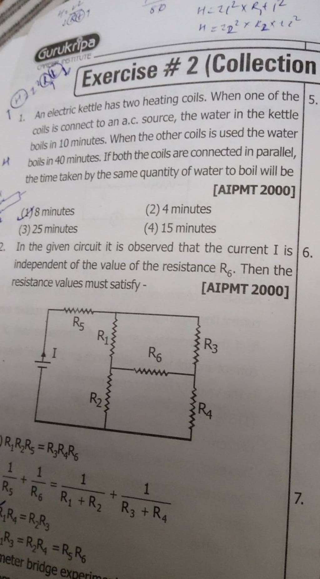 Gurukripa 1. An electric kettle has two heating coils. When one of the co..