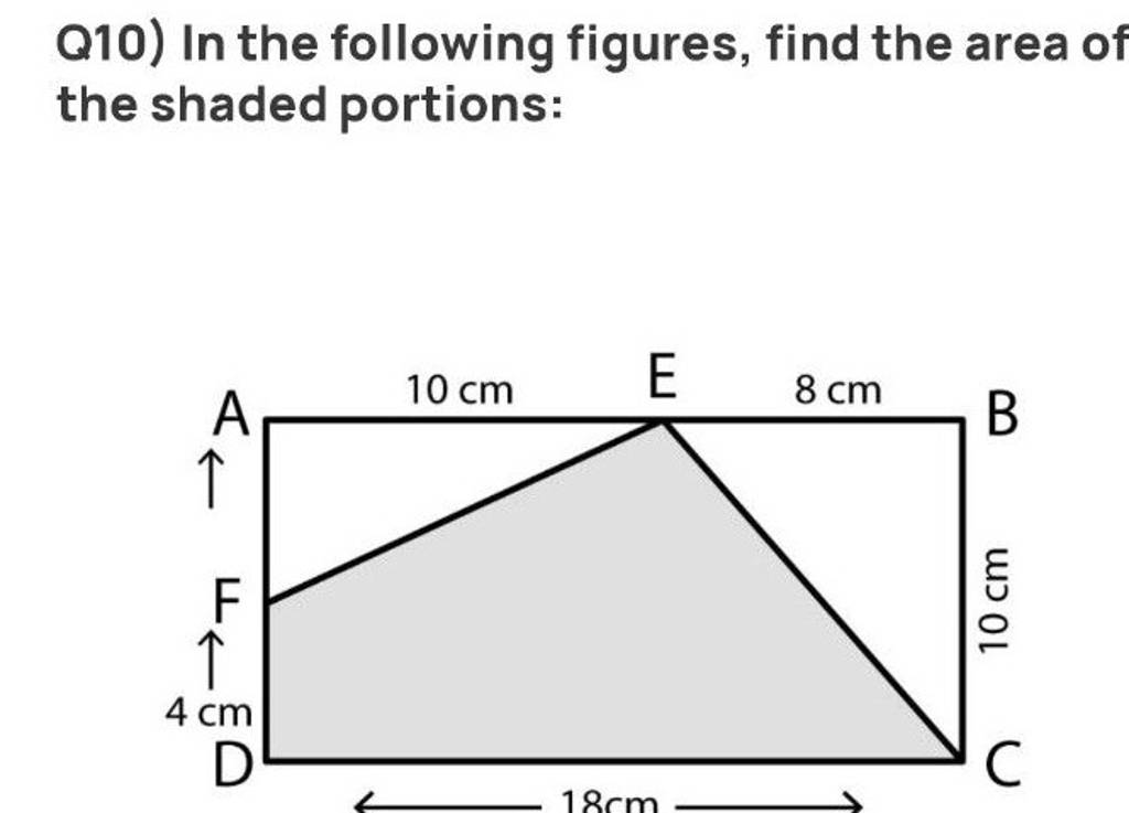 Q10) In The Following Figures, Find The Area Of The Shaded Portions:..