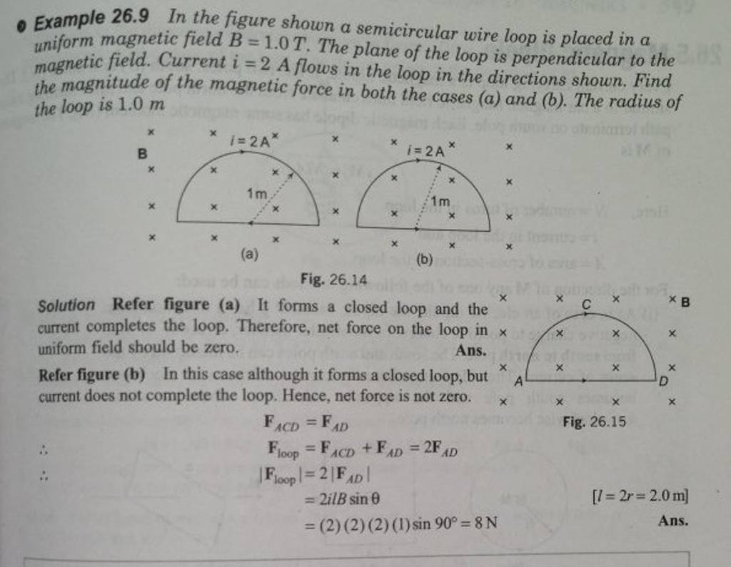 - Example 26.9 In the figure shown a semicircular wire loop is placed in