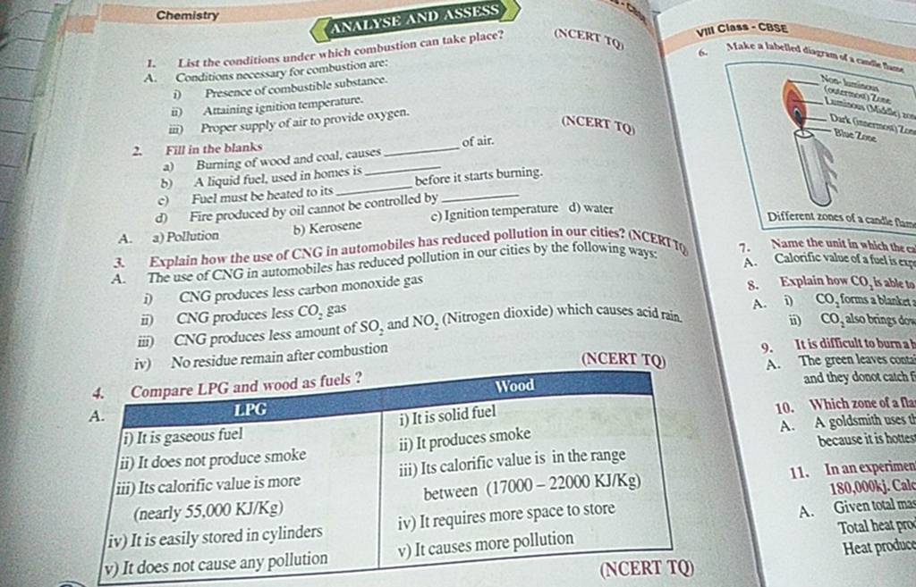 Kerosene c) Ignition temperature d) water 3. Explain how the use of CNG