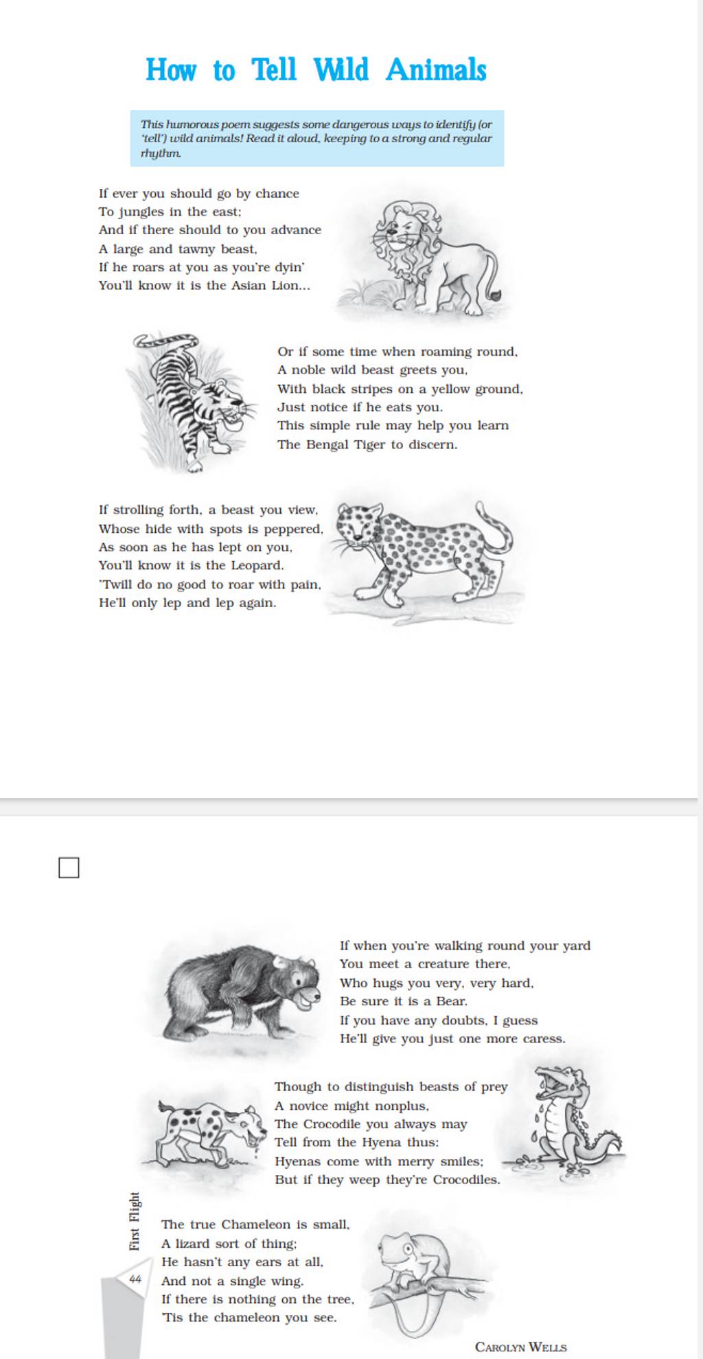 How to Tell Wild Animals This humorous poem suggests some dangerous ways .. How to Tell Wild Animals This humorous poem suggests some dangerous ways ..