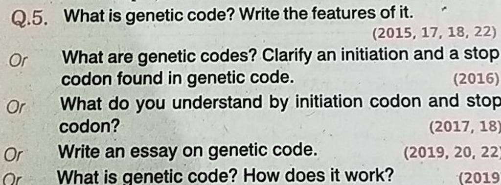 write an essay on genetic code class 12