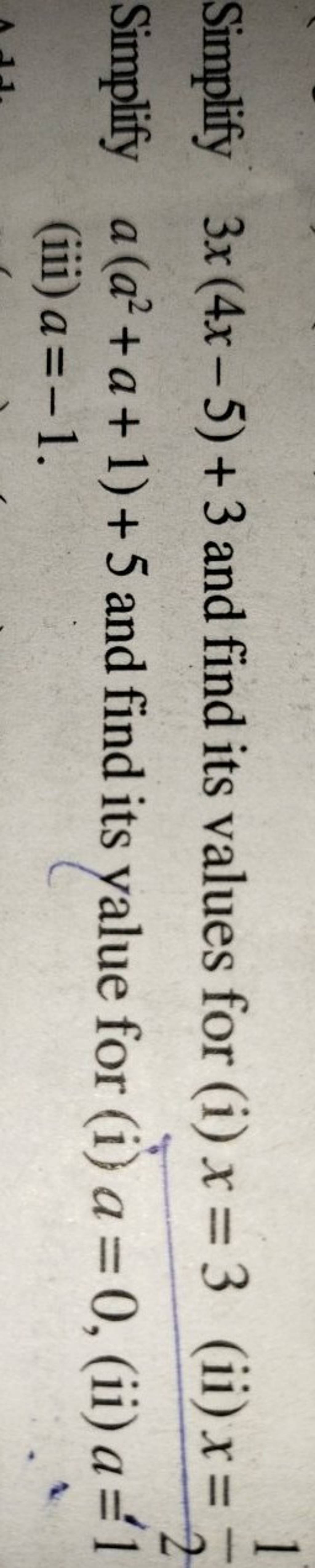 simplify-3x-4x-5-3-and-find-its-values-for-i-x-3-ii-x-21-simplify-a