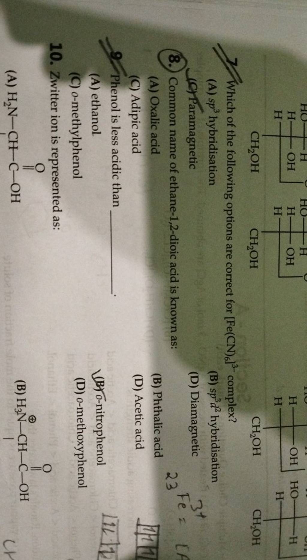 (8.) Common Name Of Ethane-1,2-dioic Acid Is Known As: | Filo