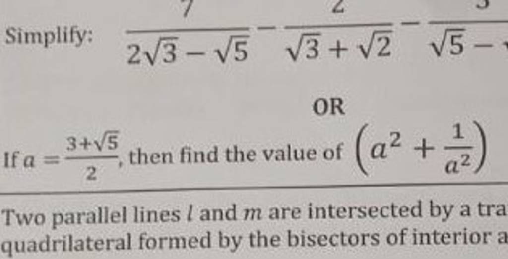 Simplify 23 5 3 2 2 5 OR If A 23 5 Then Find The Value Of a2 simplify-23-5-3-2-2-5-or-if-a-23-5-then-find-the-value-of-a2