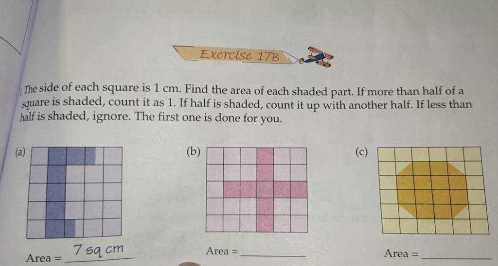 The Side Of Each Square Is Cm Find The Area Of Each Shaded Part If Mo