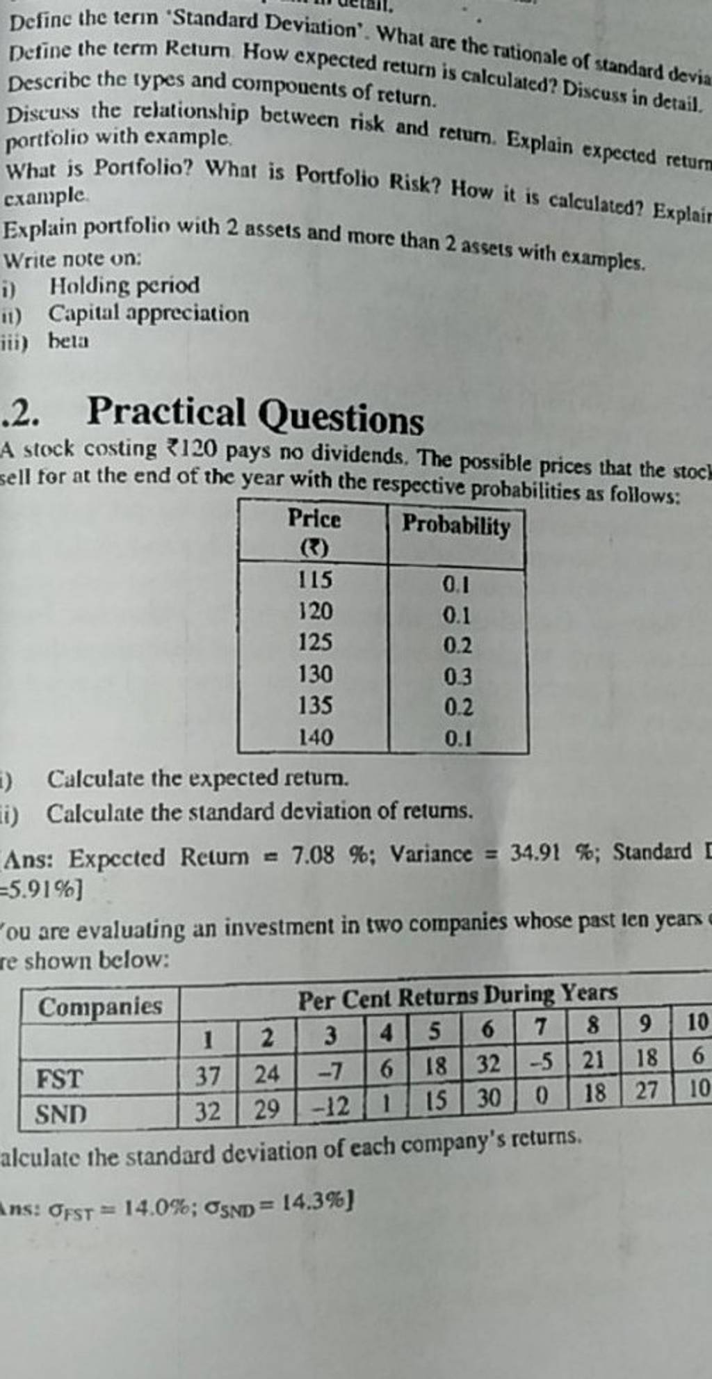 Definc The Term Standard Deviation What Are The Rationale Of Standard