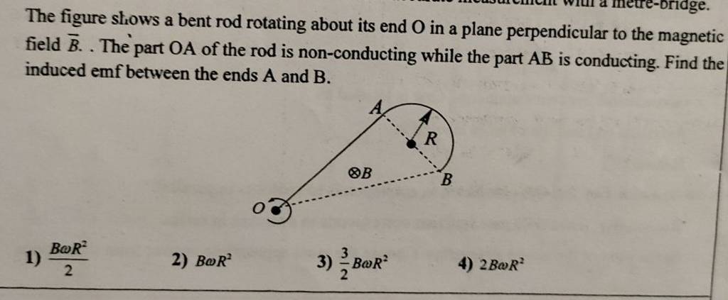 The figure shows a bent rod rotating about its end O in a plane perpendic..