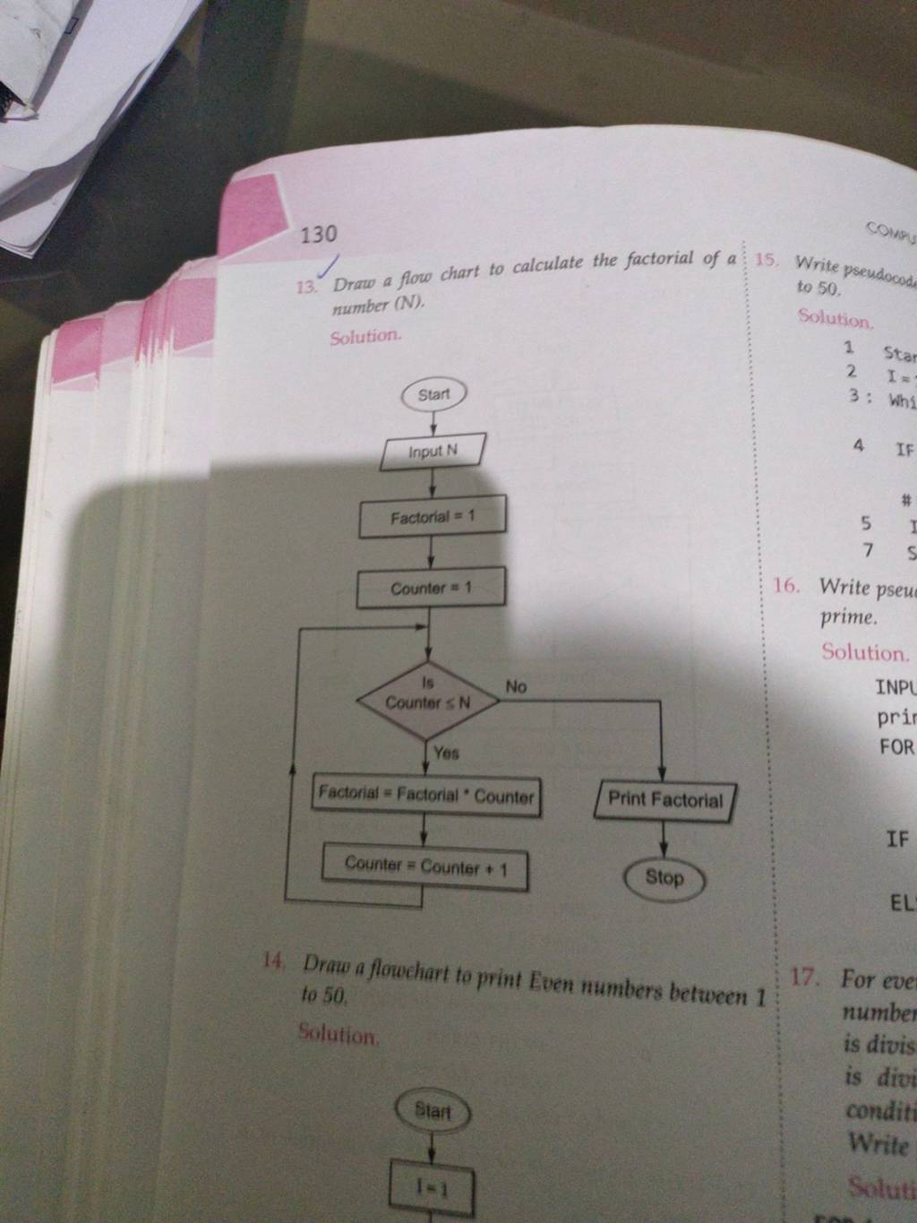 130-13-draw-a-flow-chart-to-calculate-the-factorial-of-a-15-write-pseud