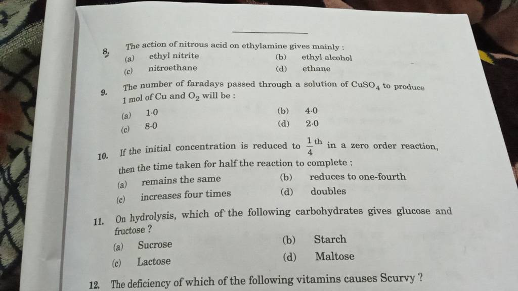 On Hydrolysis Which Of The Following Carbohydrates Gives Glucose And Fru 